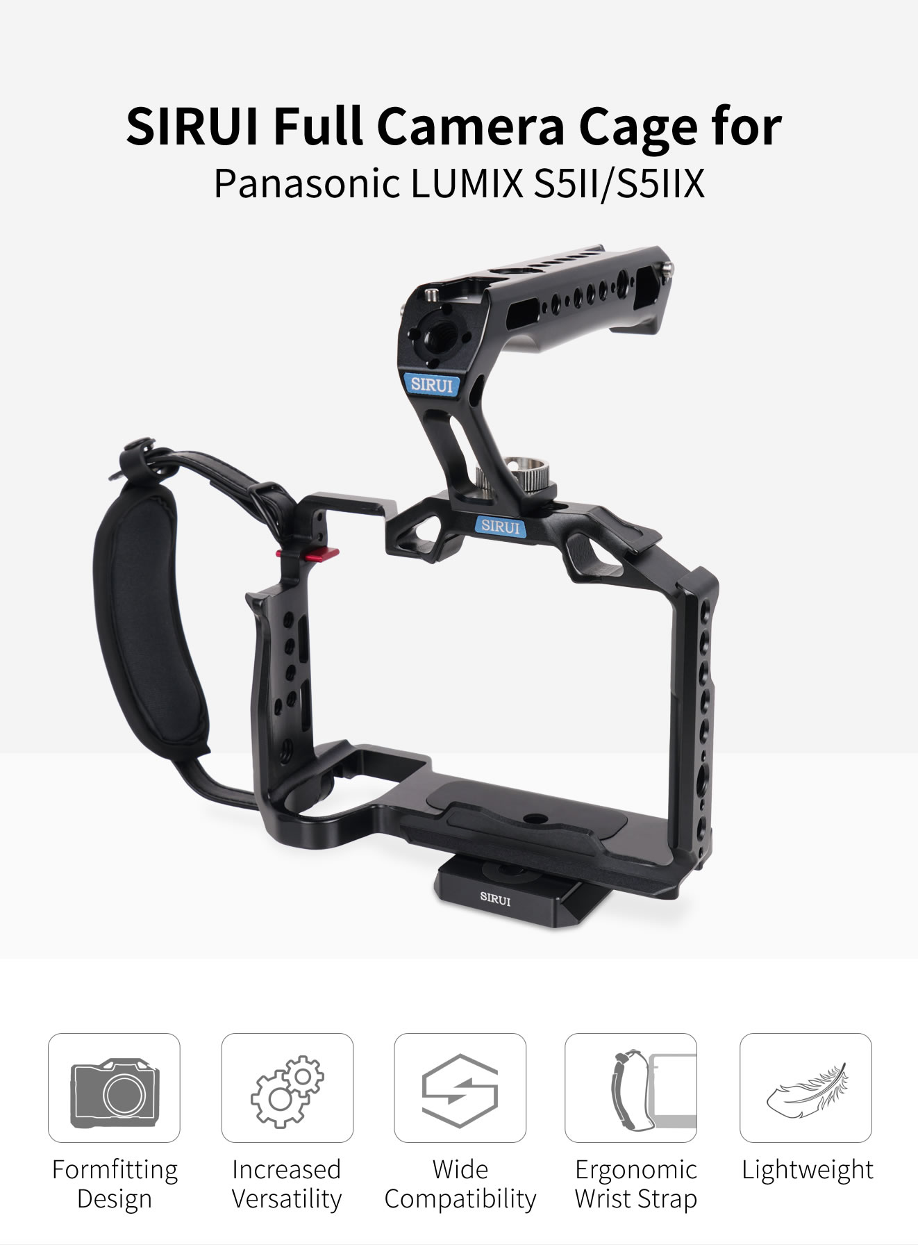 Panasonic Lumix S5II/X Cage w/Optional Top Handle – Kondor Blue